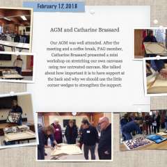 February 17, 2018 AGM and Catharine Brassard stretching canvas