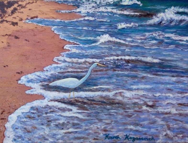 Egret by the Sea