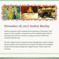 November 18, 2017 Audrey Barclay, working on Yupo Paper