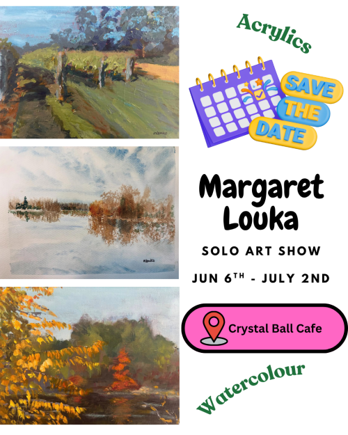 Margaret Louka: Solo Art Show at Crystal Ball Cafe